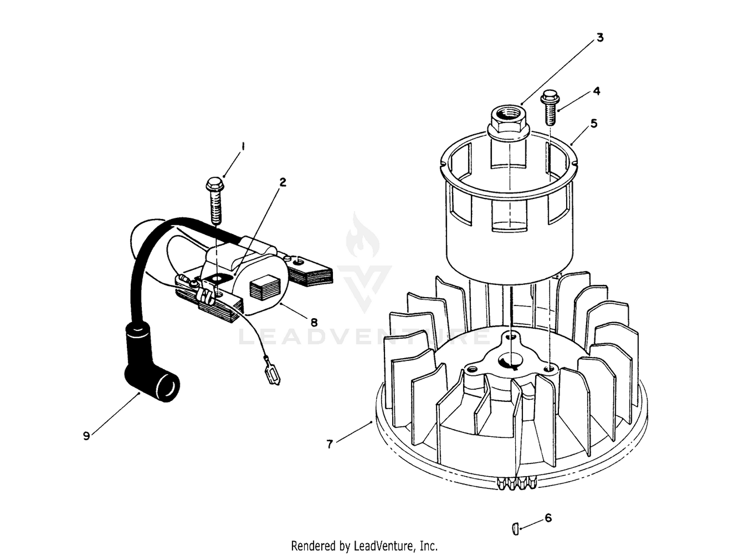 Magneto  Flywheel Assembly (engine Model No. Vml0-2)