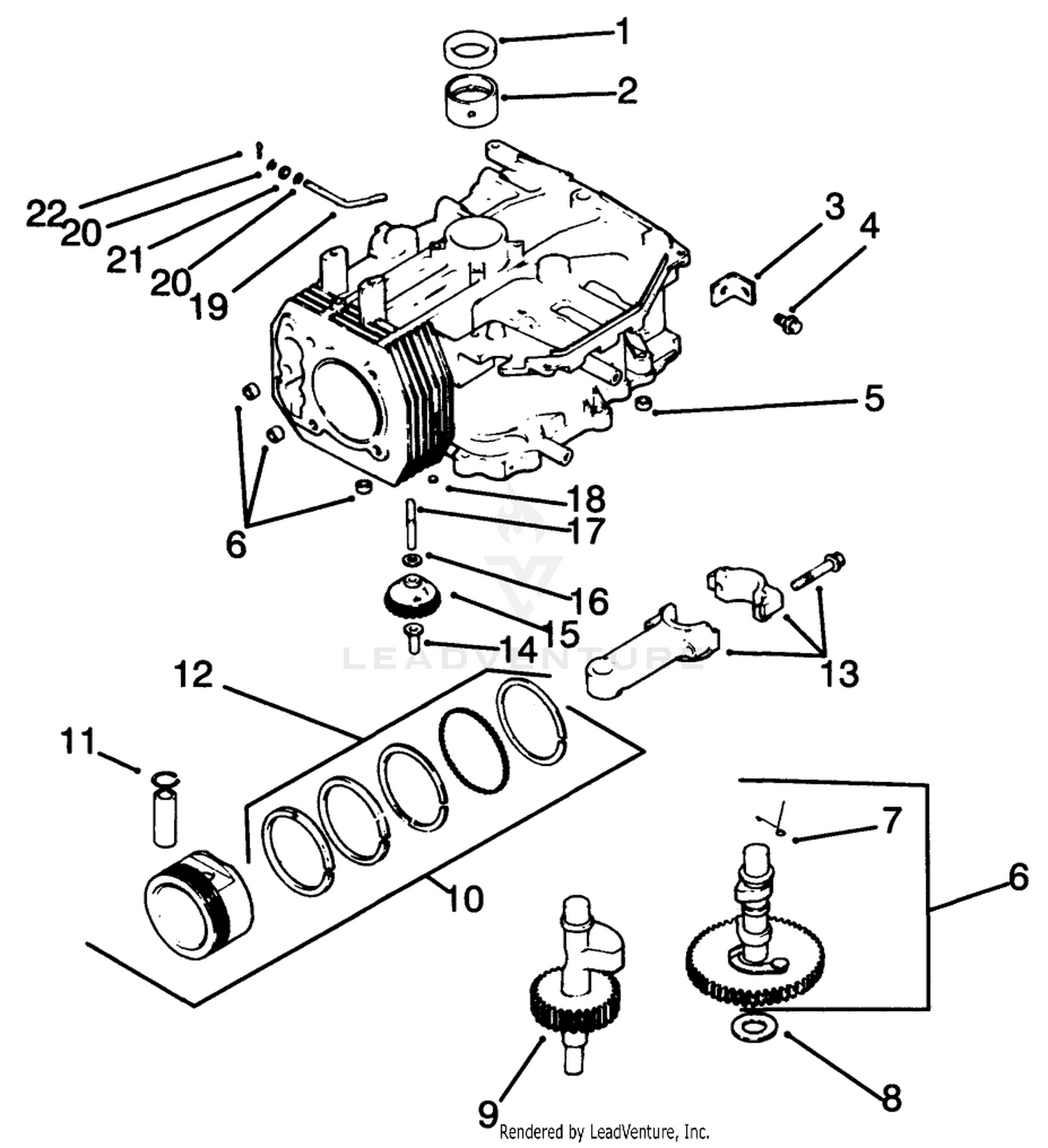 Crankcase-Engine Kohler Model No. Cv14 S-1429