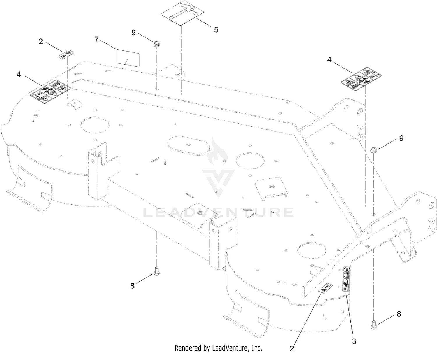 50 Inch Deck and Decal Assembly No. 121-0734