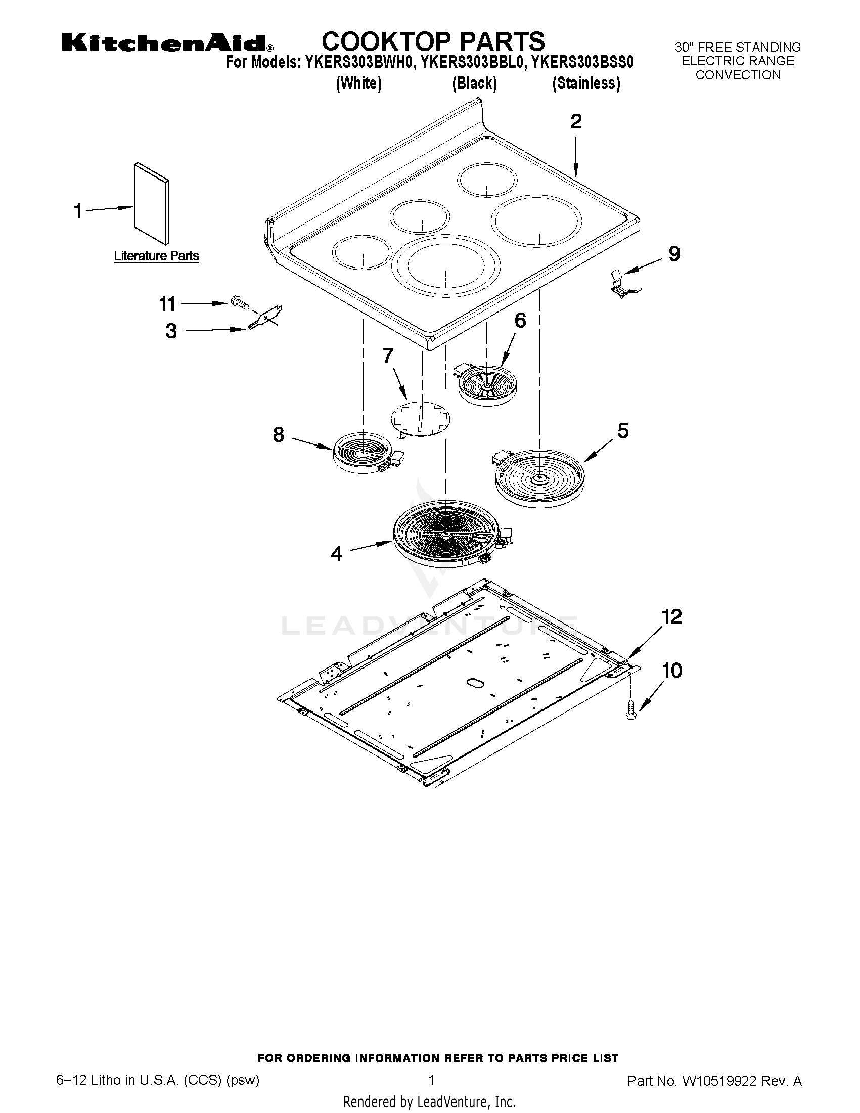 COOKTOP PARTS - KitchenAid