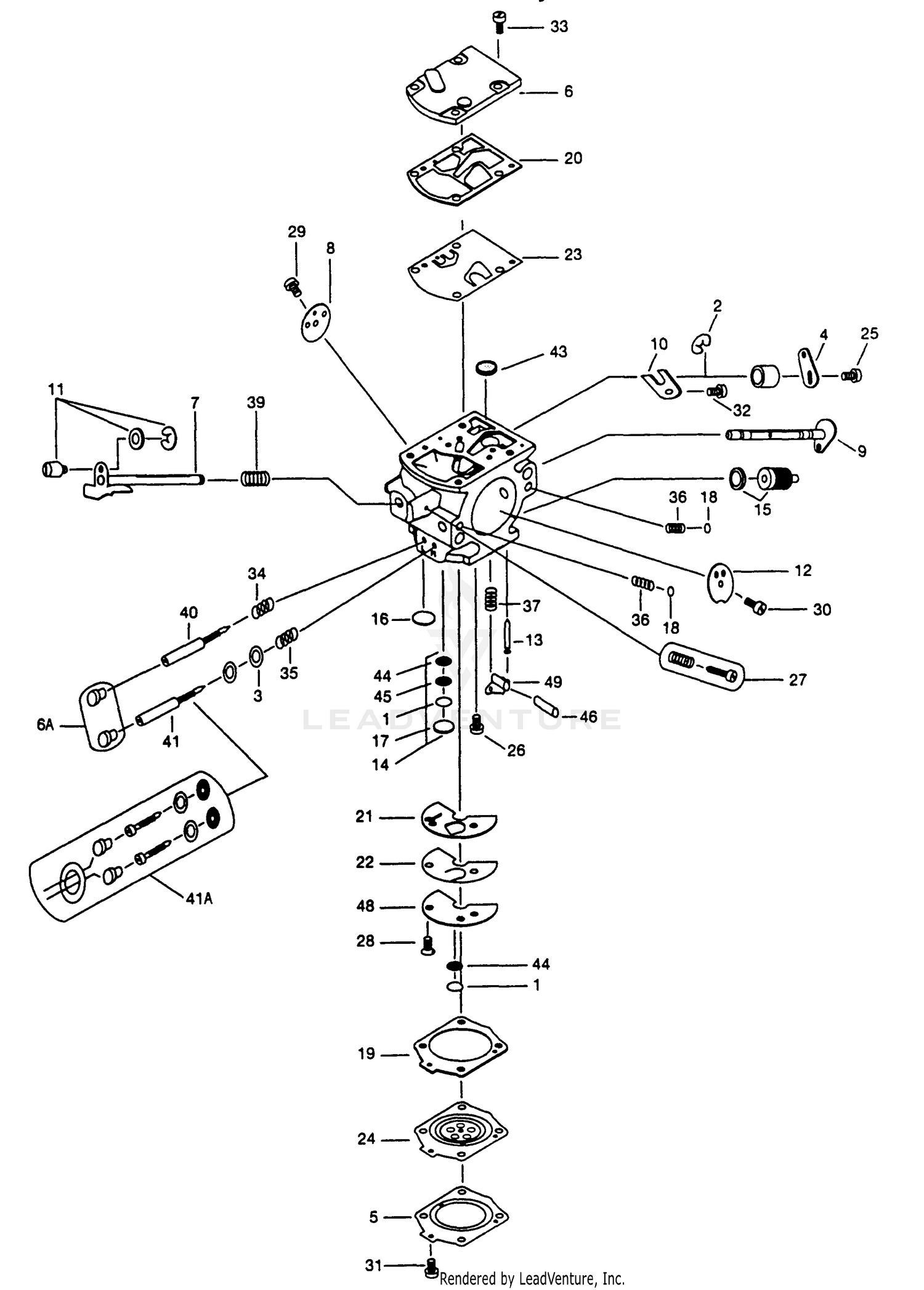 Walbro Carburetor WB-32-1 WB-32-1 PARTS LIST