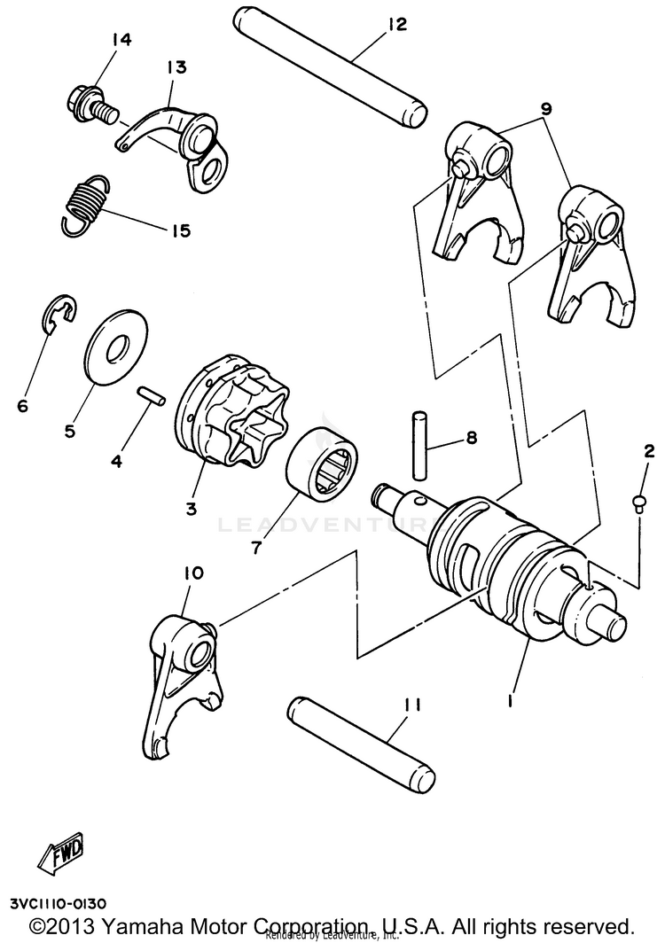 Shift Cam - Shift Fork Schematic