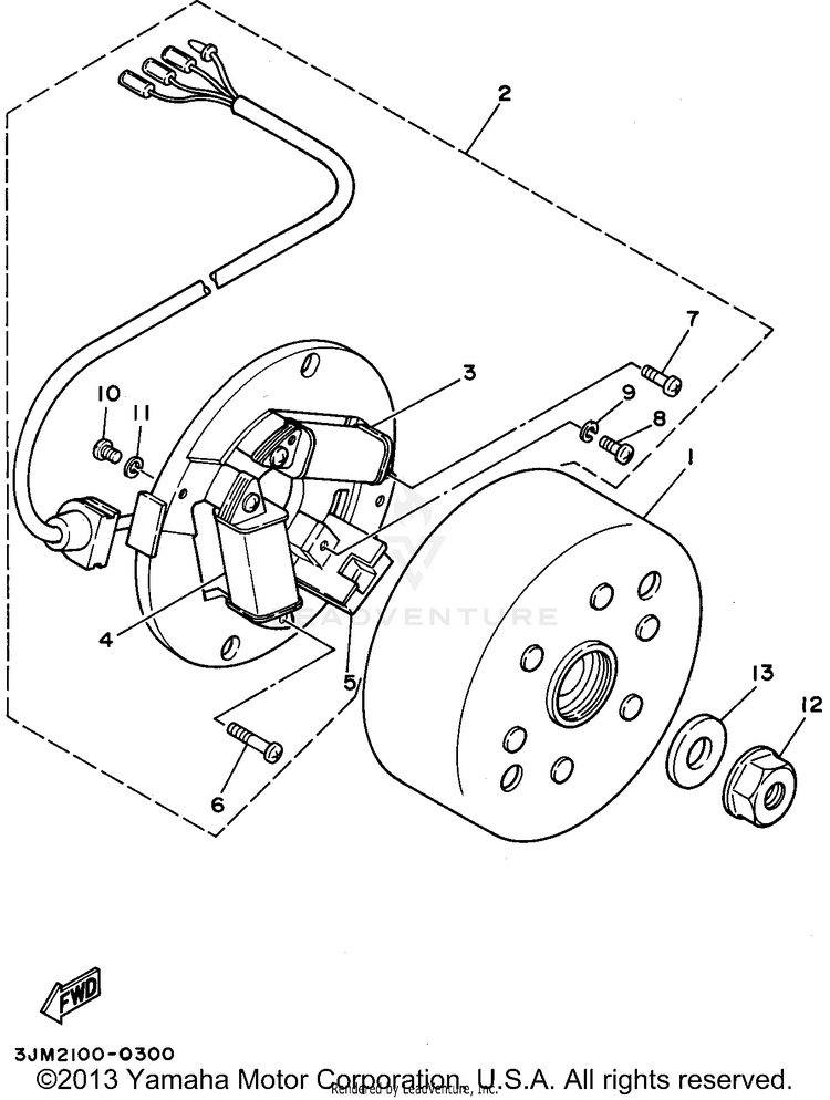 Generator BLASTER - YFS200G - 1995 Schematic