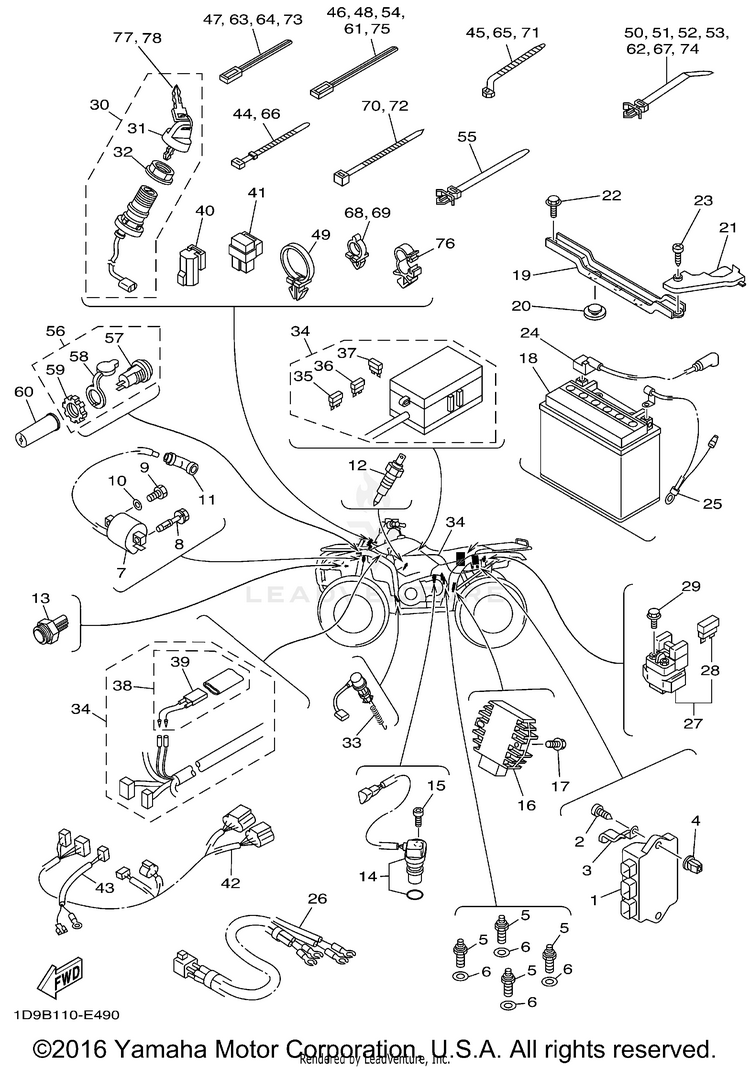 Electrical 1 GRIZZLY 450 SPECIAL SILVER EDITION - YFM45FGSEW - 2007 Schematic