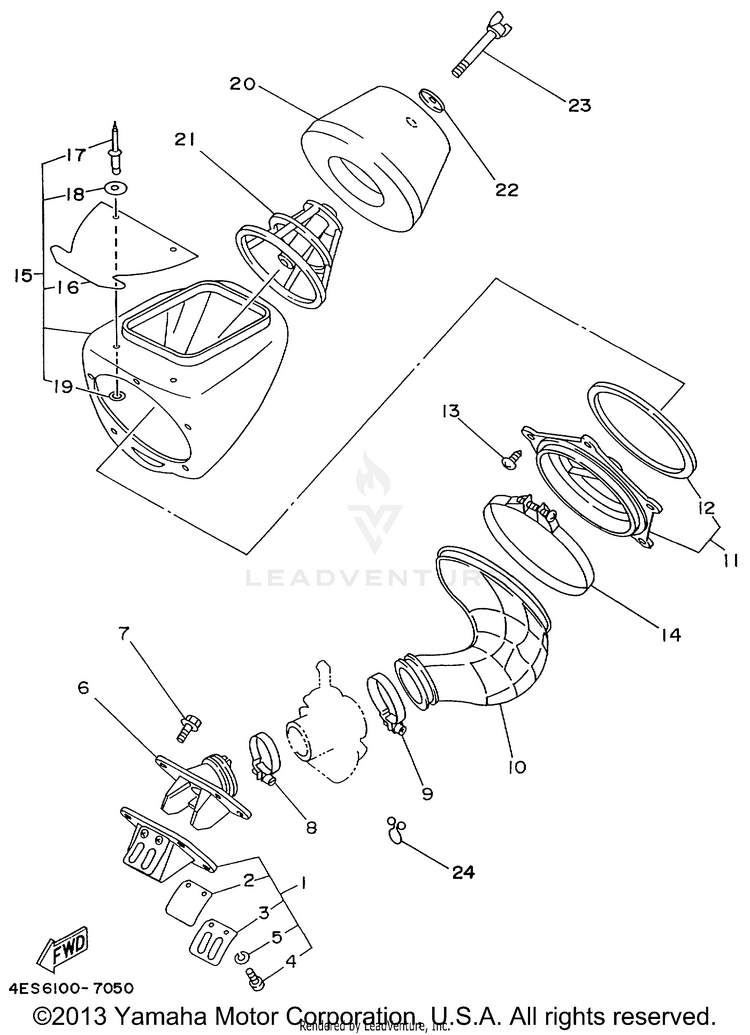 Intake YZ80 - YZ80L - 1999 Schematic
