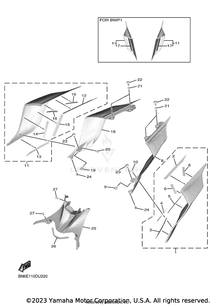 Side Cover YZFR6 - YZFR6KCGY - 2019 Schematic