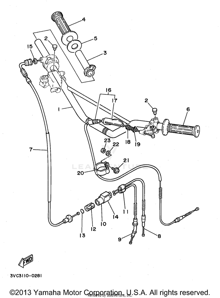 Steering Handle - Cable Schematic