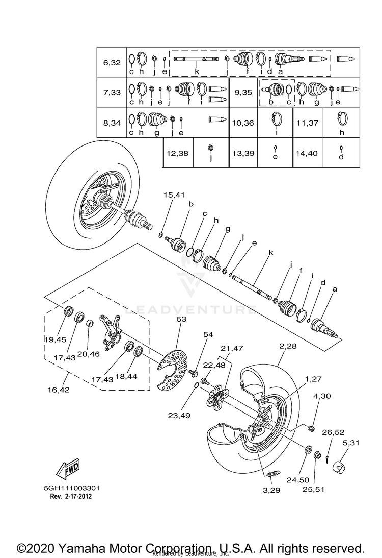Front Wheel KODIAK 4WD HUNTER - YFM400FAHN - 2001 Schematic