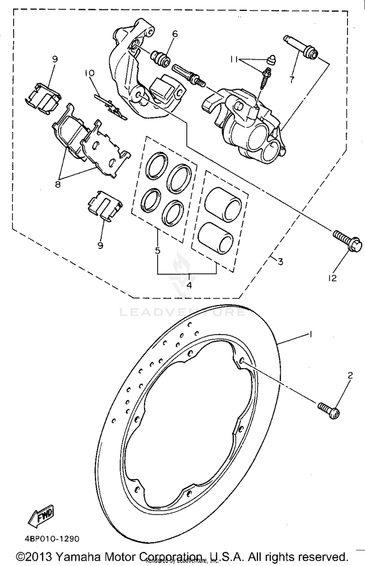 Front Brake Caliper Schematic