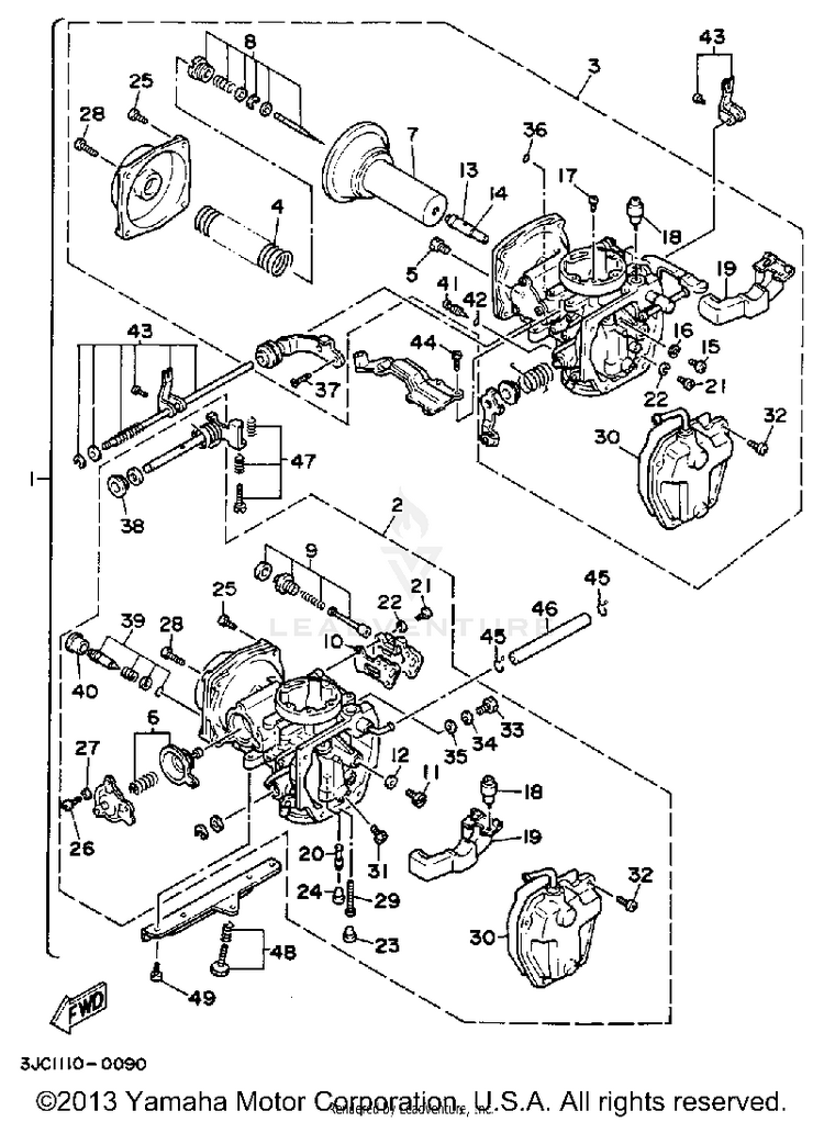 Carburetor Non California Model Schematic