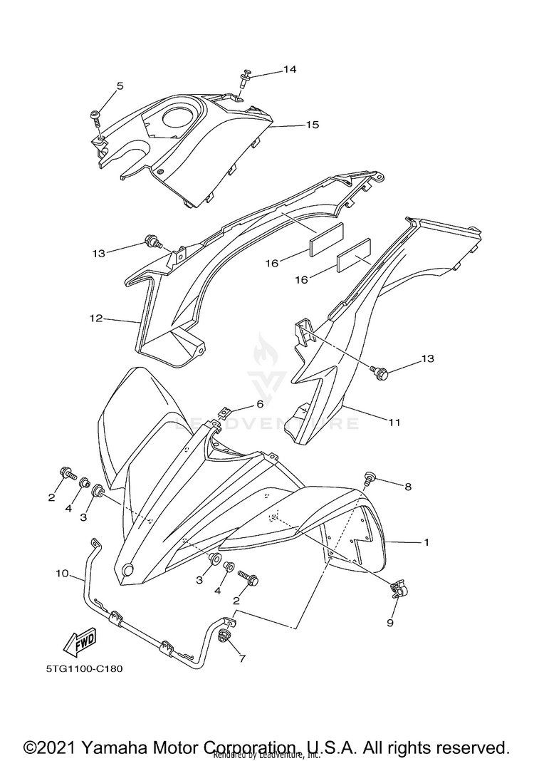 Front Fender YFZ450 SPECIAL EDITI - YFZ450SP2X - 2008 Schematic