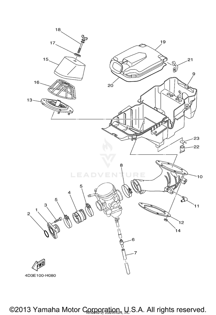 Intake RAPTOR 250 - YFM25RAL - 2011 Schematic