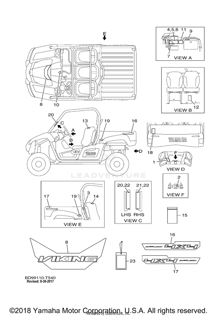 Emblem Label 1 VIKING - YXM70VDXJG - 2018 Schematic