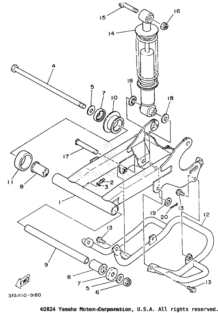 Swing Arm - Rear Shocks Schematic