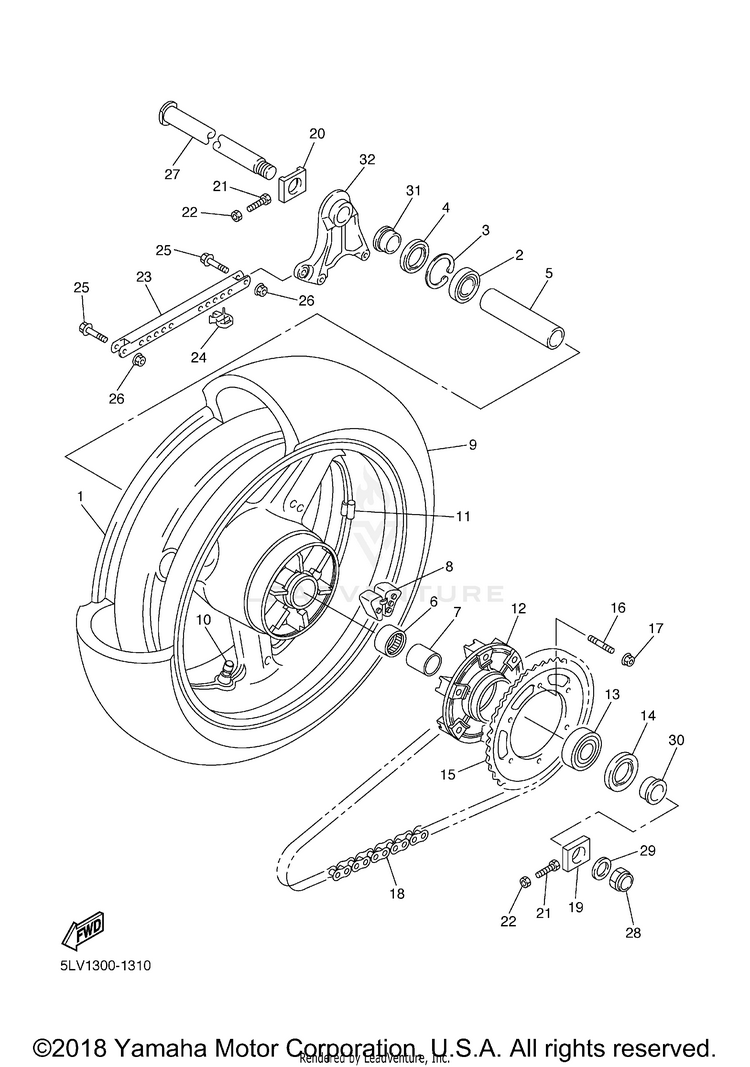 Rear Wheel FZ1 (CA Ed.) - FZ1TC - 2005 Schematic