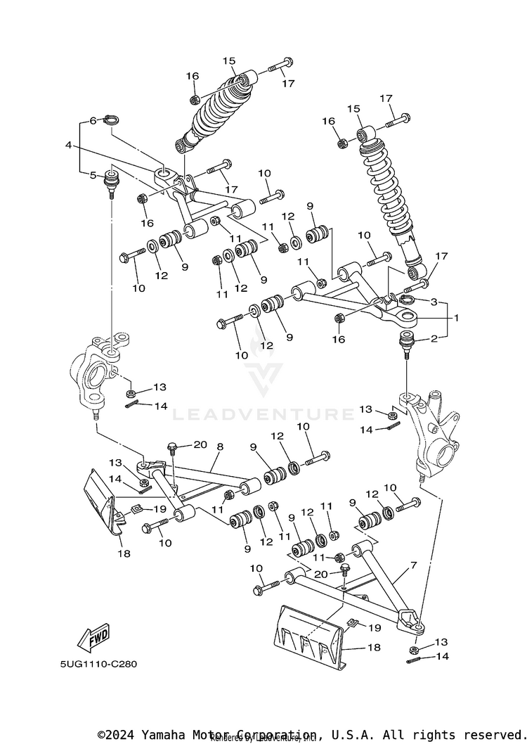 Front Suspension Wheel RHINO 660 - YXR660FAS - 2004 Schematic