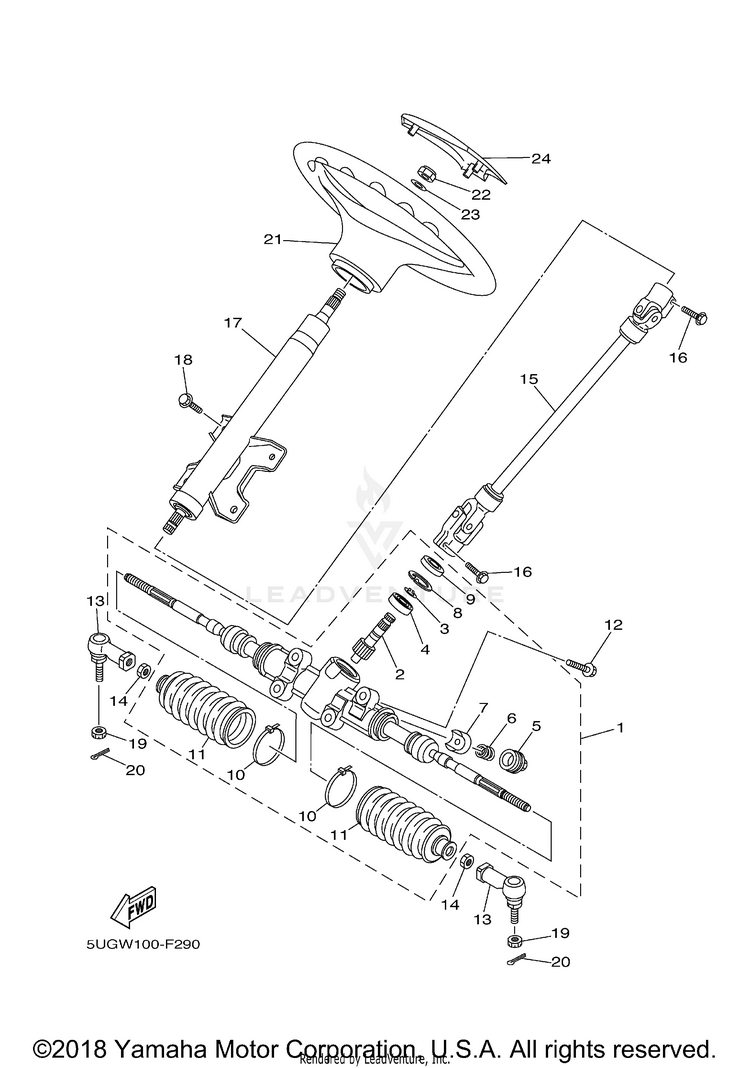 Steering RHINO 450 SPECIAL ED - YXR45FSPX - 2008 Schematic