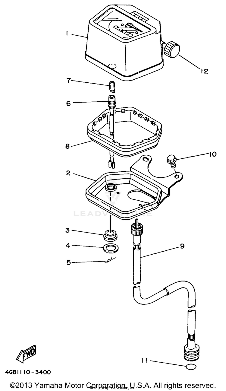 Meter BIG BEAR 2WD - YFM350UH - 1996 Schematic