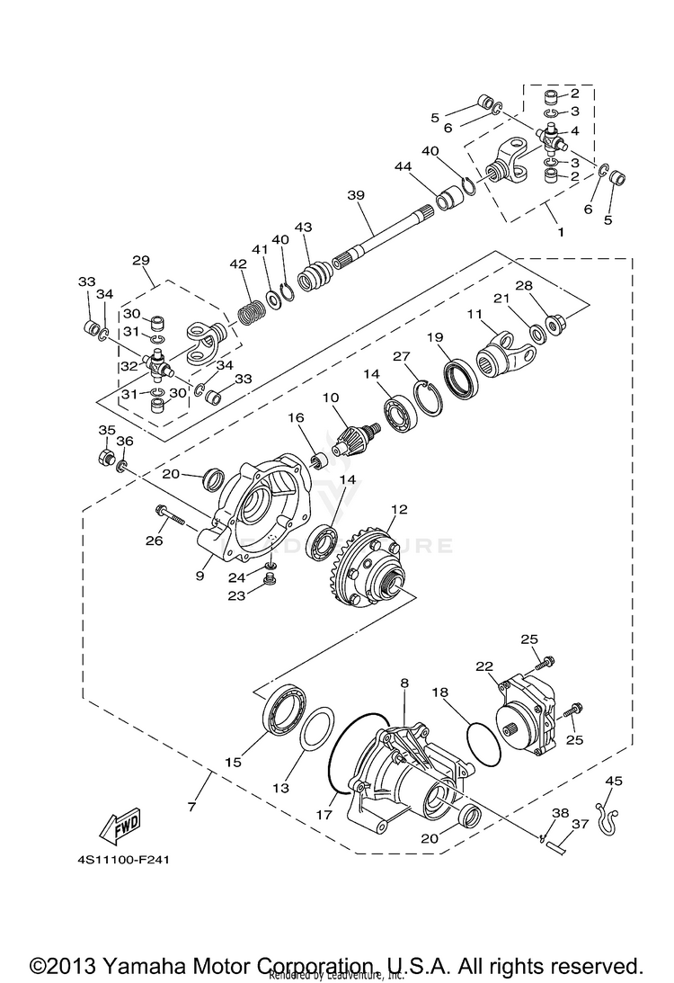 Front Differential BIG BEAR 400 4WD - YFM40FBZGR - 2010 Schematic