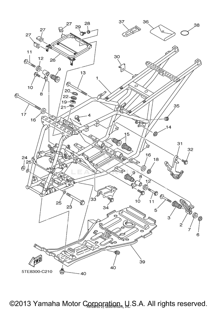 Frame KODIAK 400  HUNTER EDITION - YFM4FAHS - 2004 Schematic