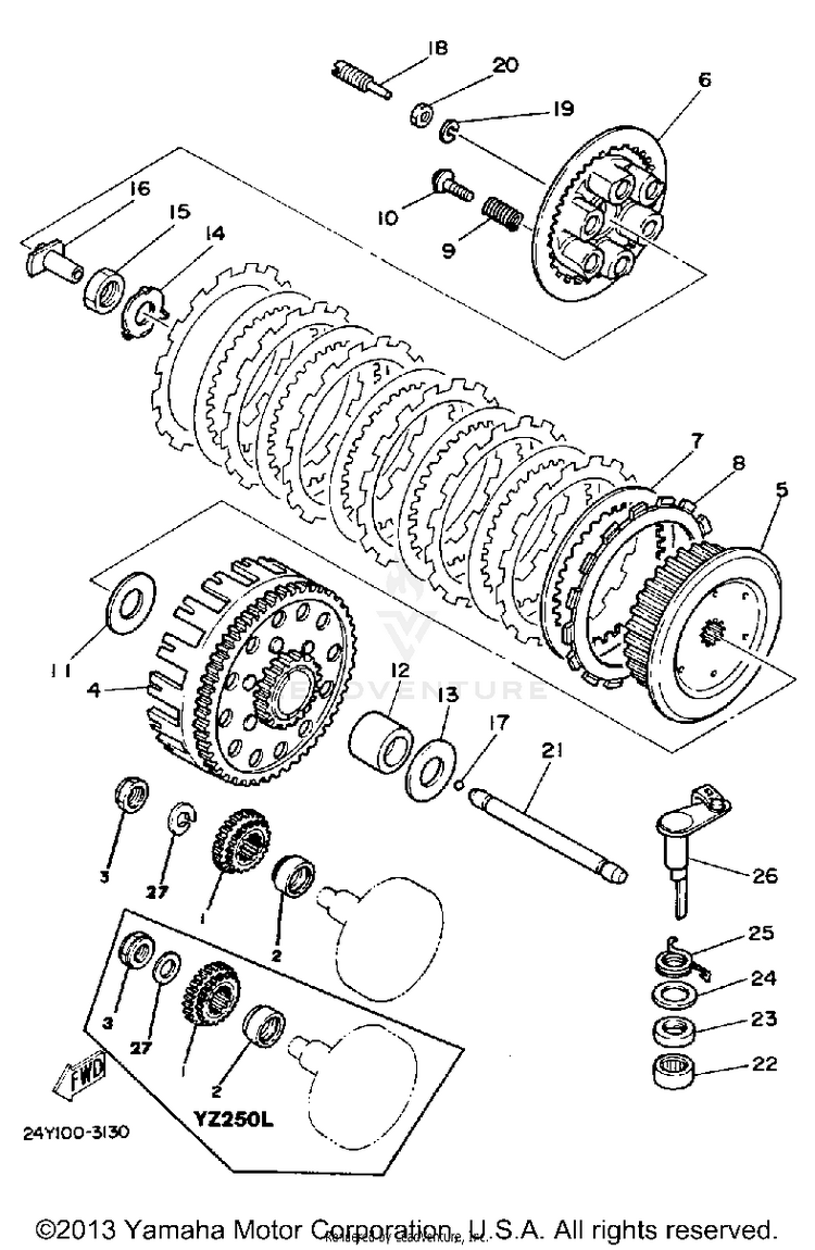 Clutch Yz250k L Schematic