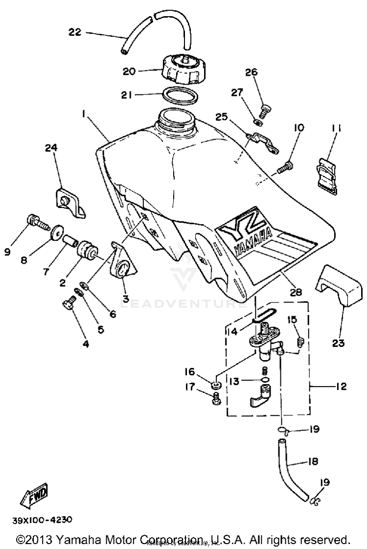 Fuel Tank Yz250l Schematic
