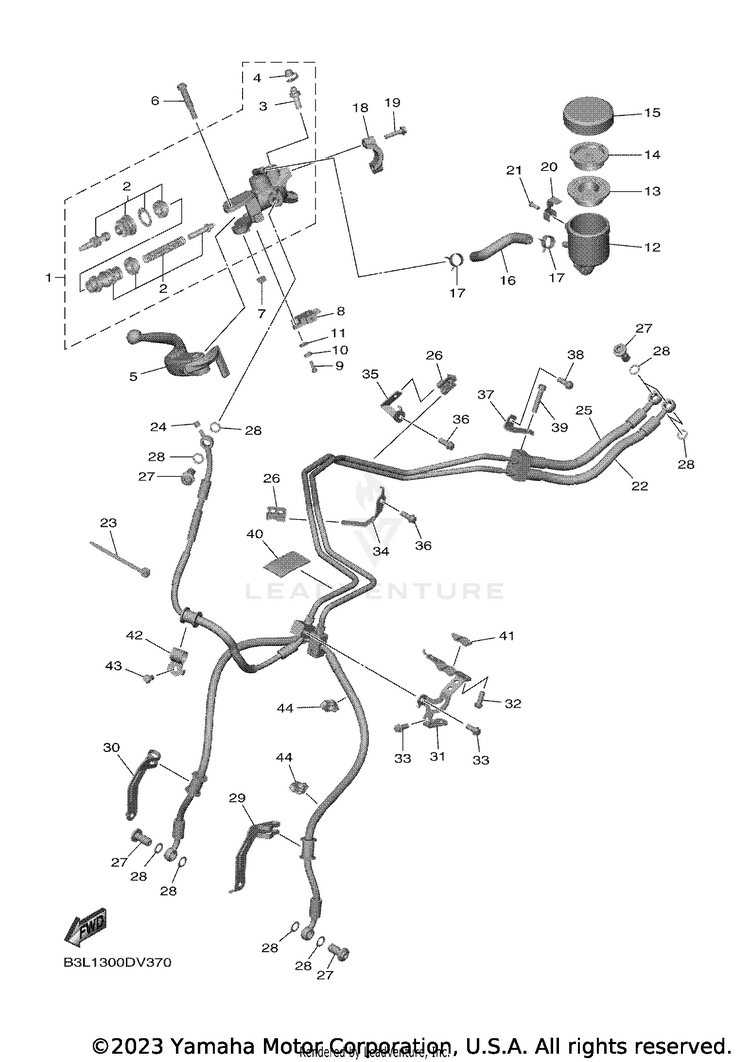 Front Master Cylinder YZFR1 - YZFR1LCB - 2020 Schematic