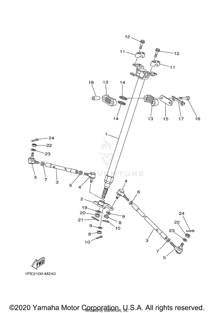 Steering RAPTOR 700R - YFM70RSCLL - 2020 Schematic