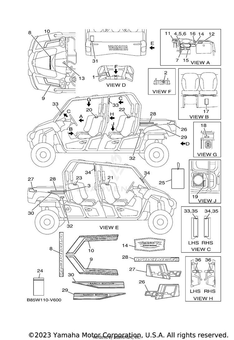 Emblem Label 1 VIKING VI EPS RANCH - YXC70VPRLC - 2020 Schematic