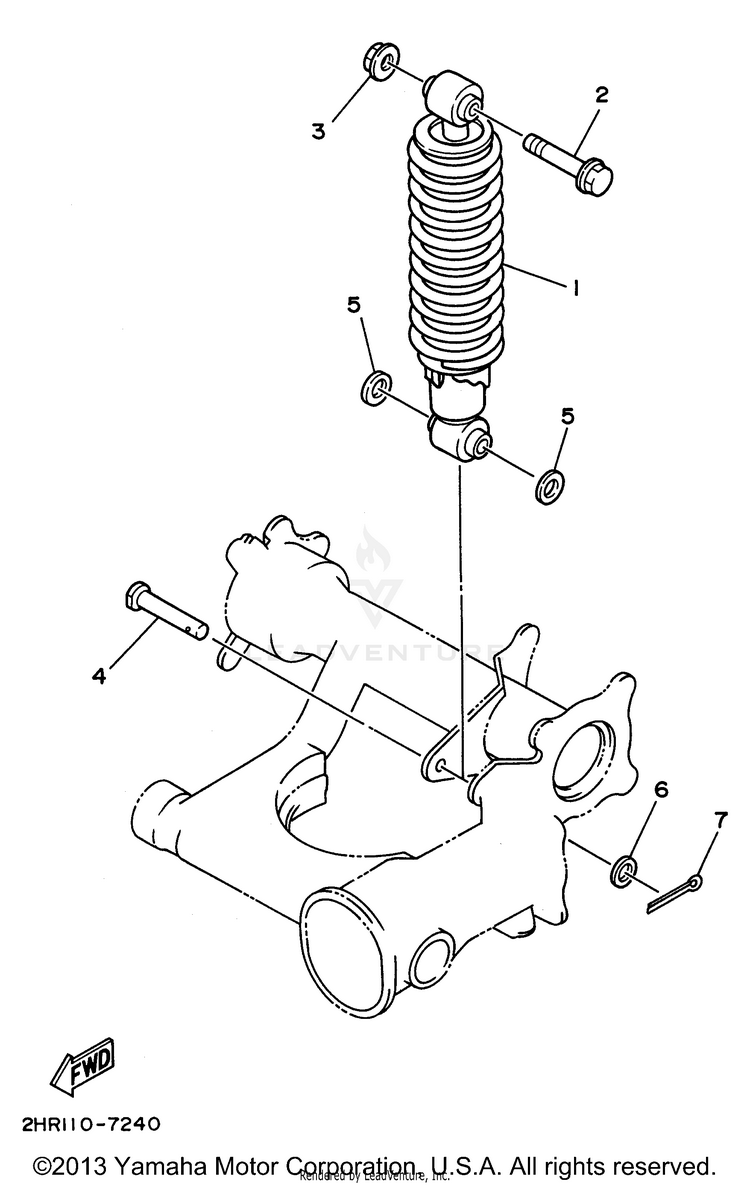 Rear Suspension BIG BEAR 4WD - YFM350FWH - 1996 Schematic