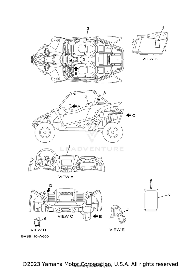 Emblem Label 1 YXZ1000R EPS - YXZ10YMXML - 2021 Schematic