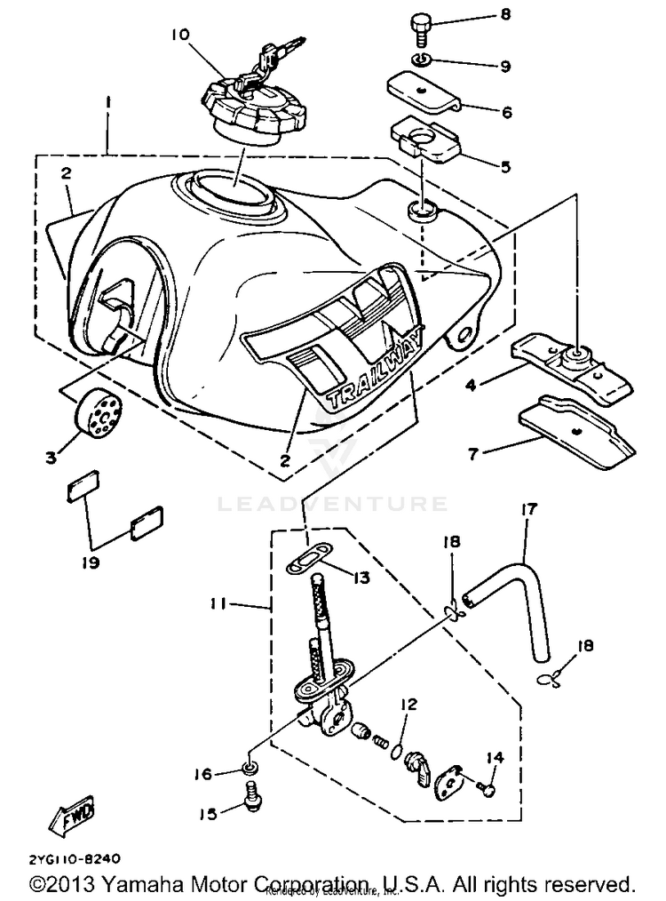 Fuel Tank (Non-California Model) Schematic