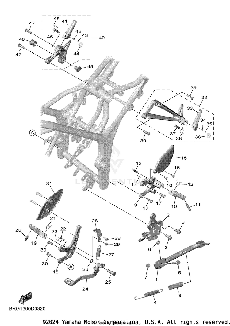 Stand & Footrest MT03 - MT03SCB - 2025 Schematic