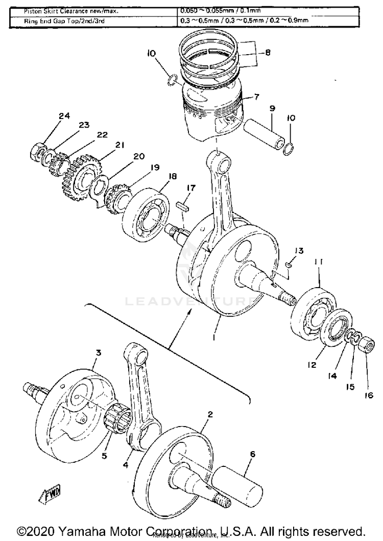 Crank - Piston Schematic