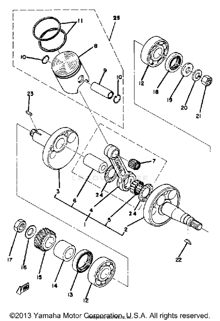 Crankshaft - Piston Yz80c Schematic