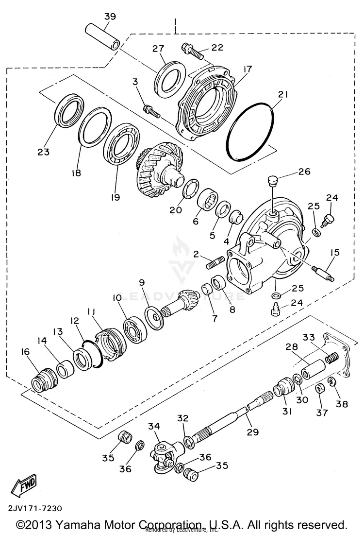 Drive Shaft VIRAGO 535 - XV535HC - 1996 Schematic
