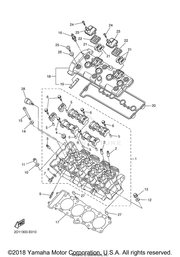 Cylinder Head FZ1 - FZS10XCGY - 2008 Schematic