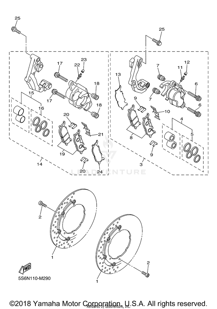 Front Brake Caliper Schematic