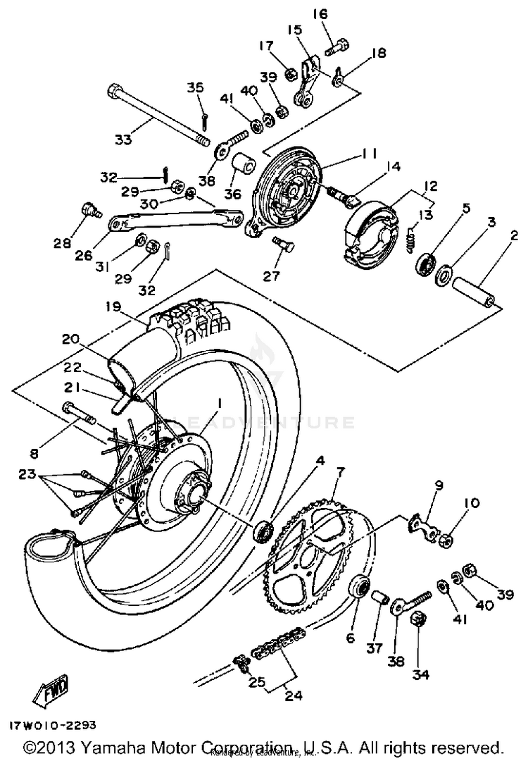 Rear Wheel DT50L - 1988 Schematic