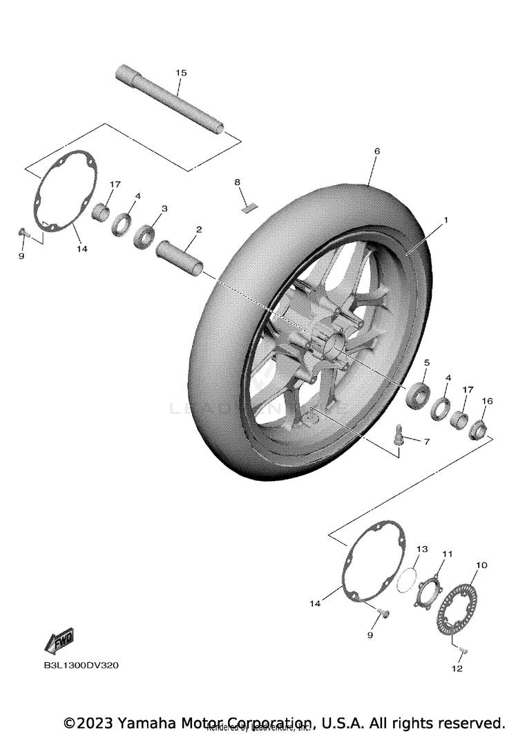 Front Wheel YZFR1 - YZFR1LCB - 2020 Schematic