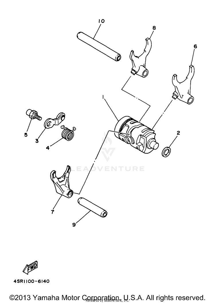 Shift Cam - Shift Fork Schematic