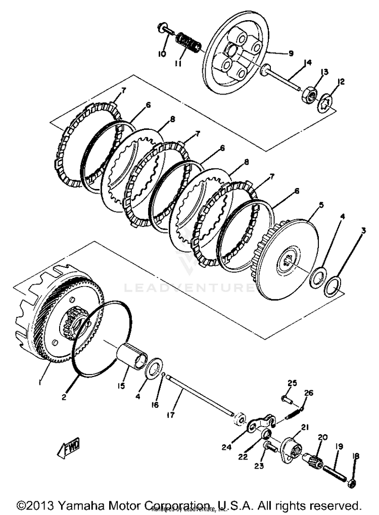 Clutch GT80A - 1974 Schematic