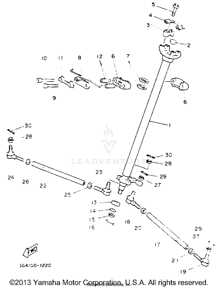 Steering BANSHEE - YFZ350E_MN - 1993 Schematic