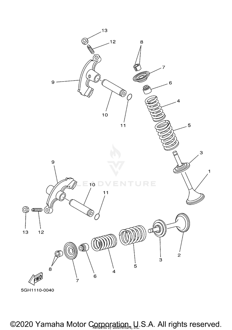 Valve KODIAK 4WD HUNTER - YFM400FAHN - 2001 Schematic