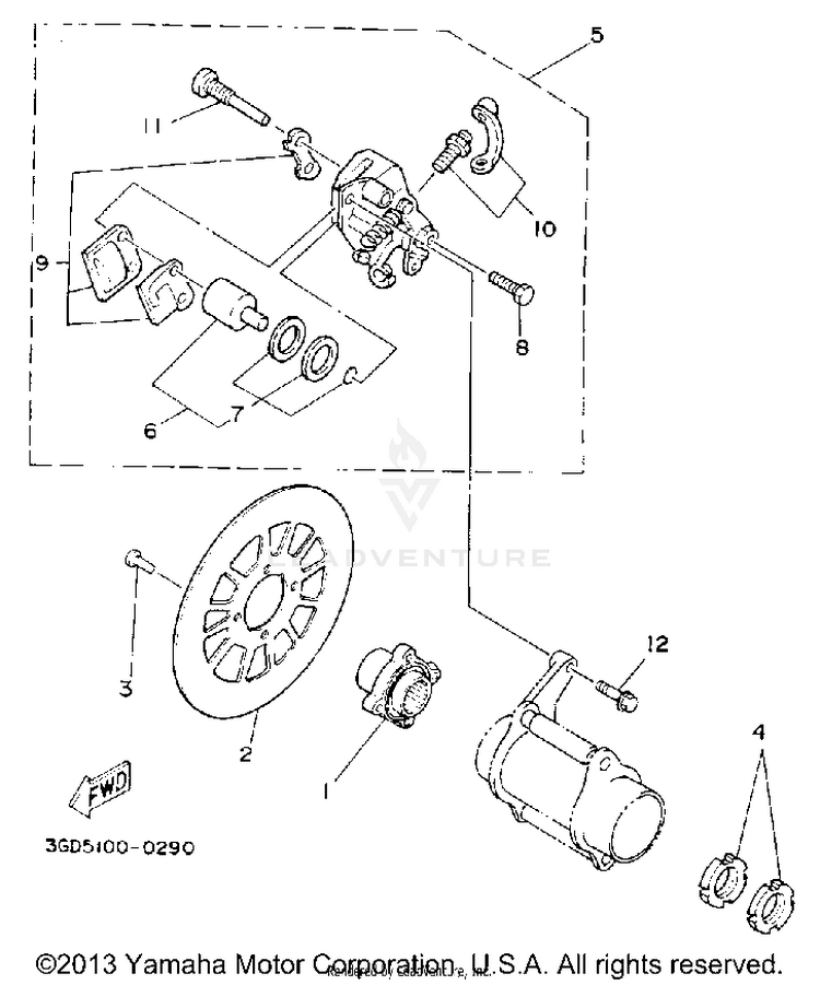 Rear Brake Caliper Schematic