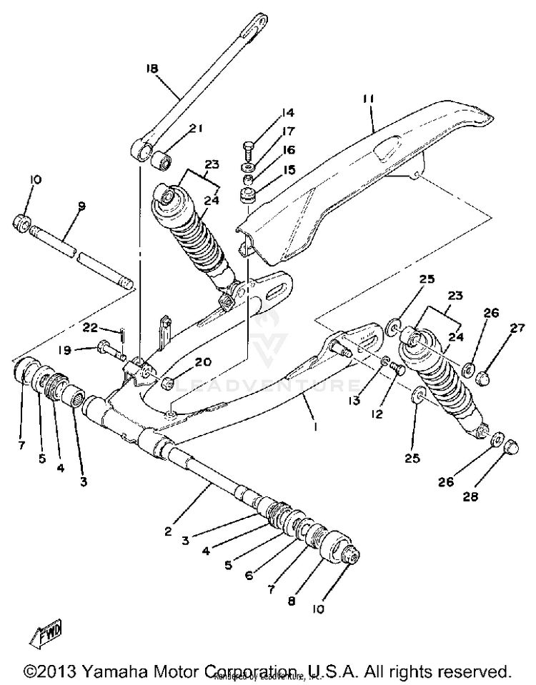 Rear Arm-Rear Cushion-Chain Case Schematic