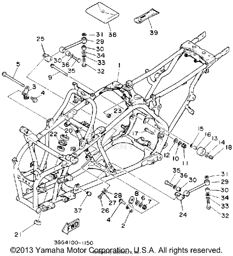 Frame BANSHEE - YFZ350D_MN - 1992 Schematic