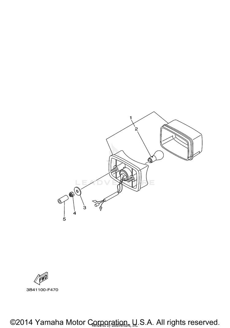Taillight GRIZZLY 700 FI 4WD - YFM7FGZB - 2010 Schematic