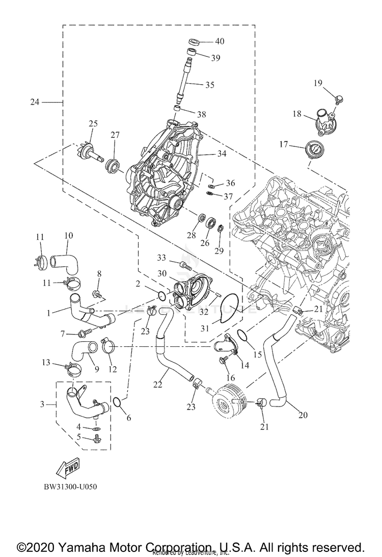 Water Pump GRIZZLY 450 - YFM45FGW - 2007 Schematic