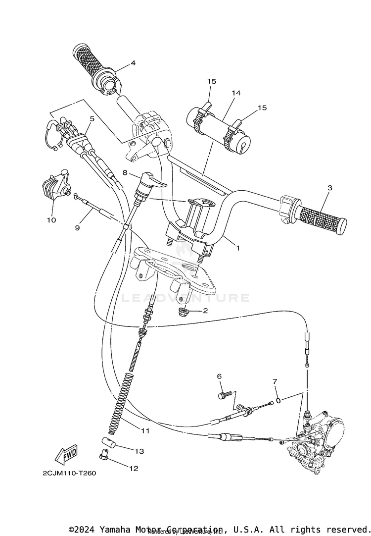 Steering Handle & Cable Schematic